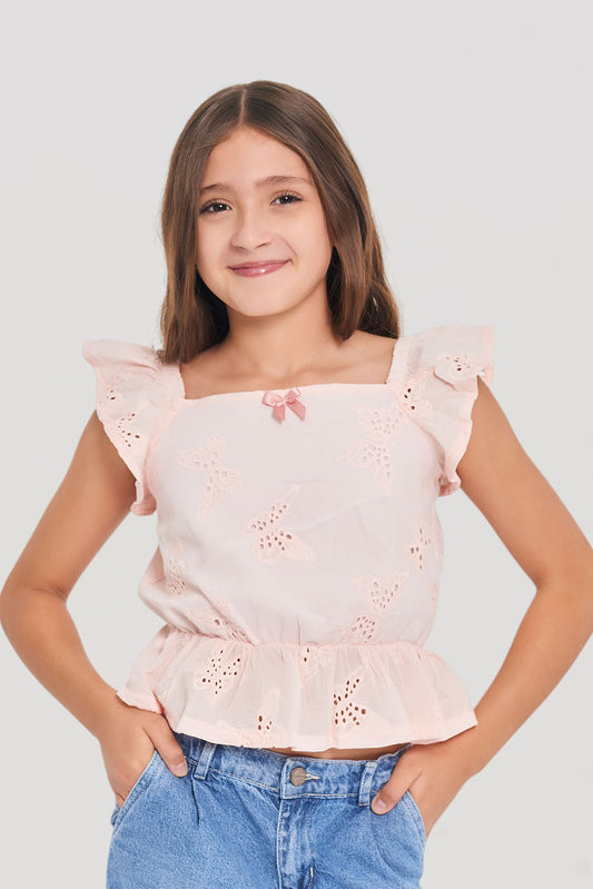 Blusa ojalillo sin mangas