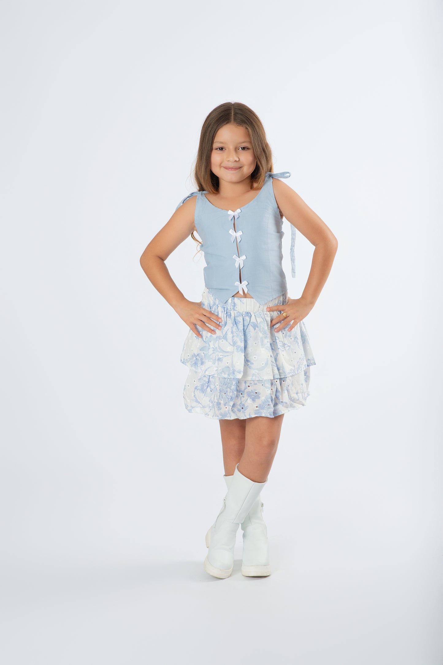 Set Falda Estampado | Top Popelina Vuelo