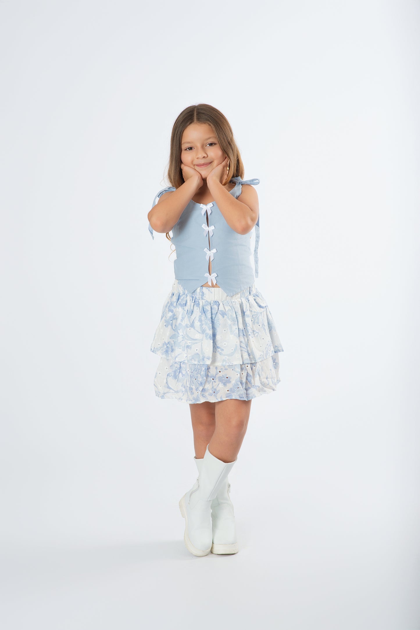 Set Falda Estampado | Top Popelina Vuelo