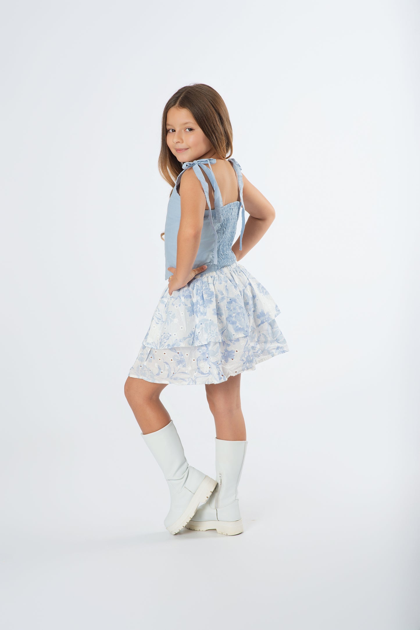 Set Falda Estampado | Top Popelina Vuelo