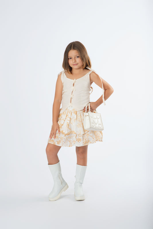 Set Falda Estampado | Top Popelina Vuelo