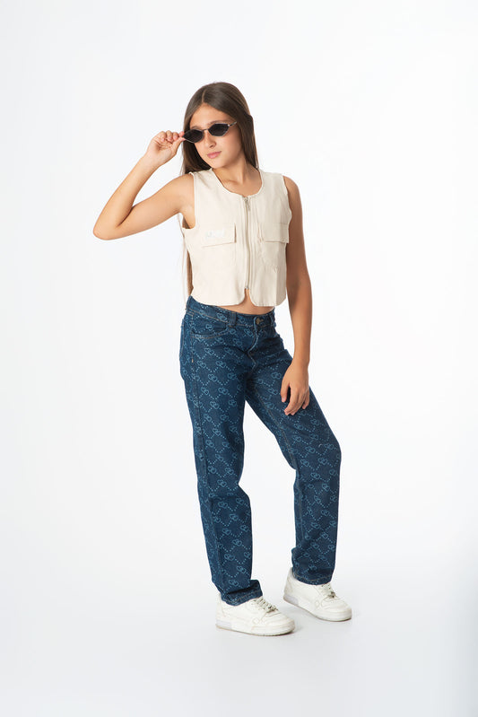 Set Jeans Corazones | Chaleco