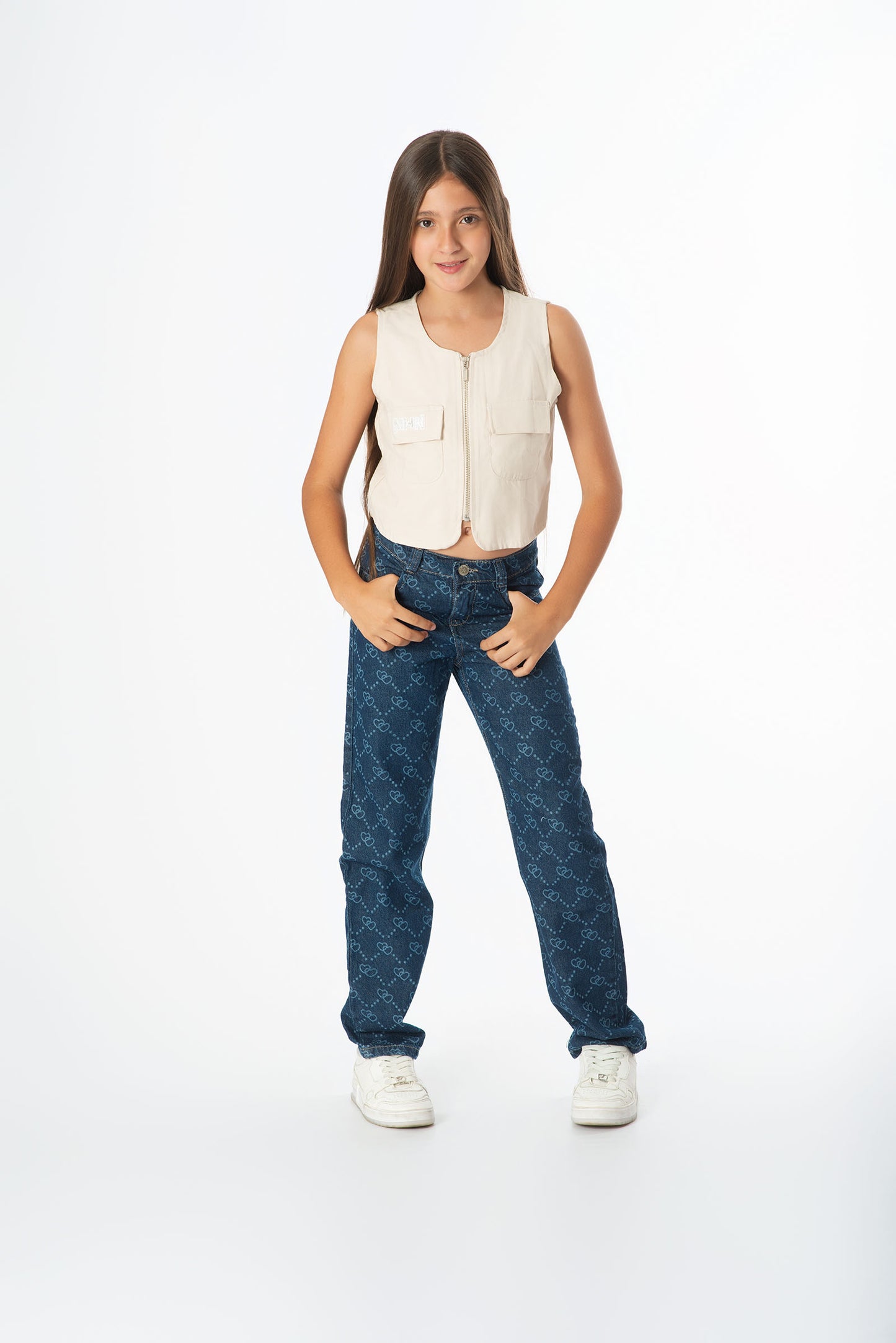 Set Jeans Corazones | Chaleco