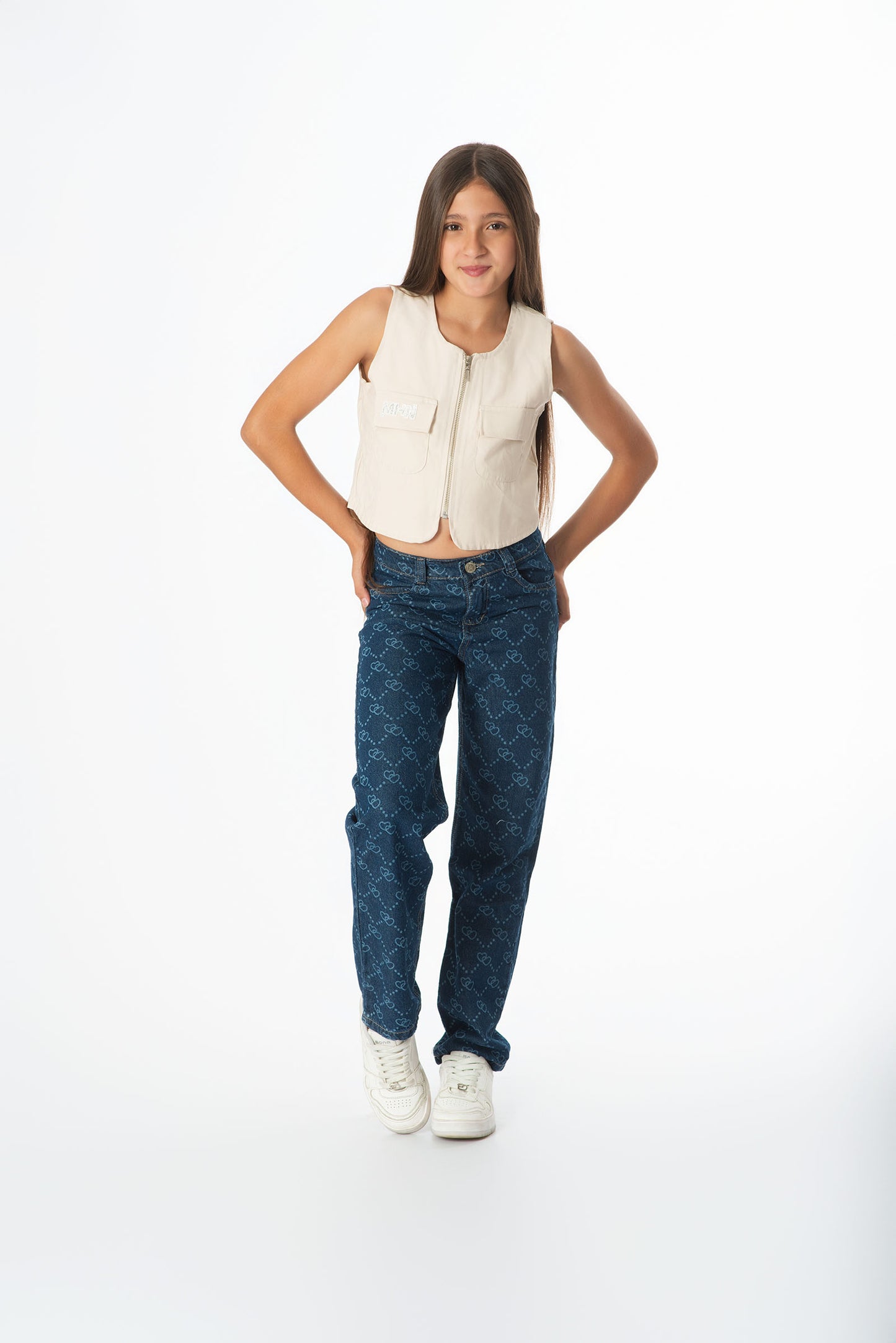 Set Jeans Corazones | Chaleco