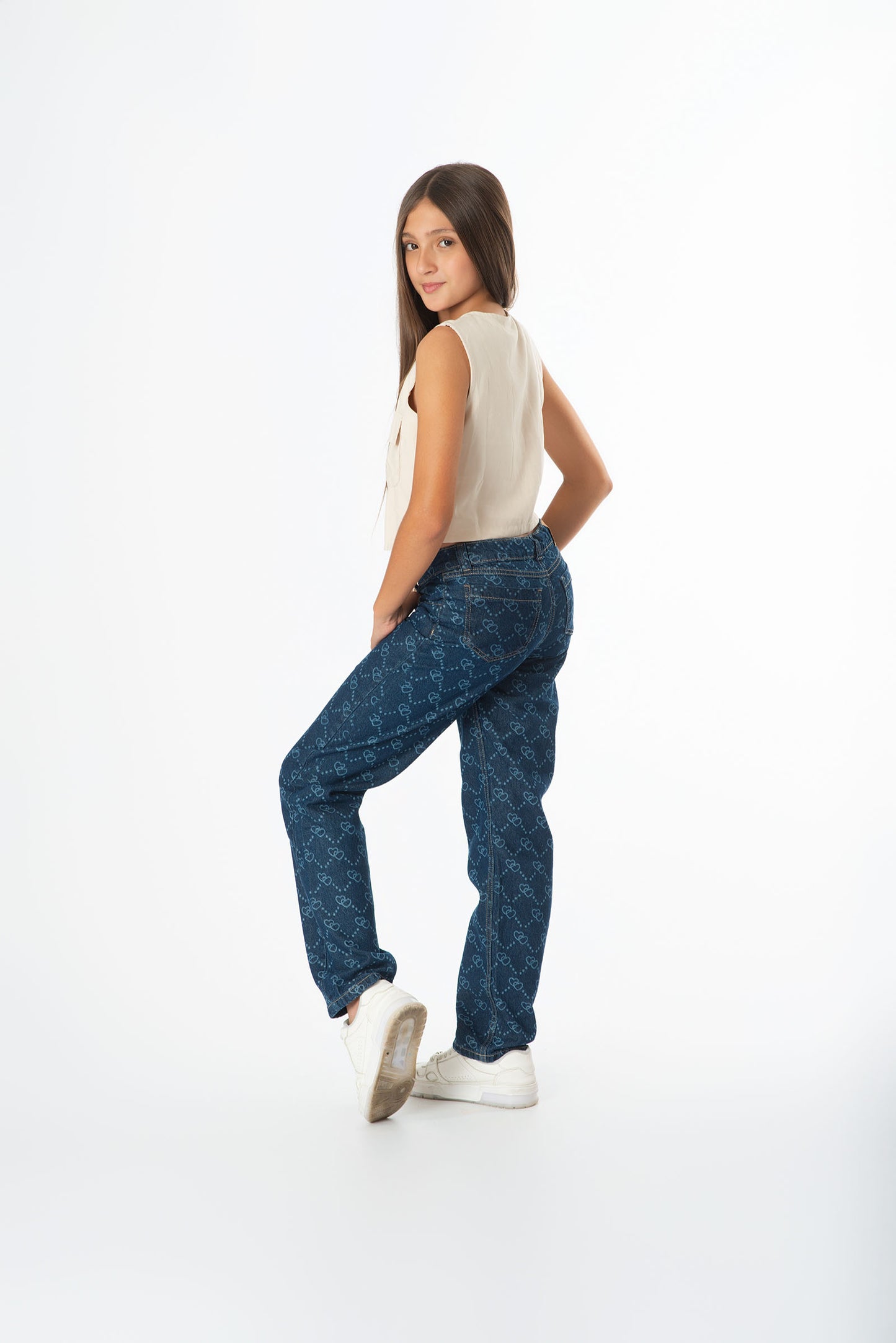 Set Jeans Corazones | Chaleco