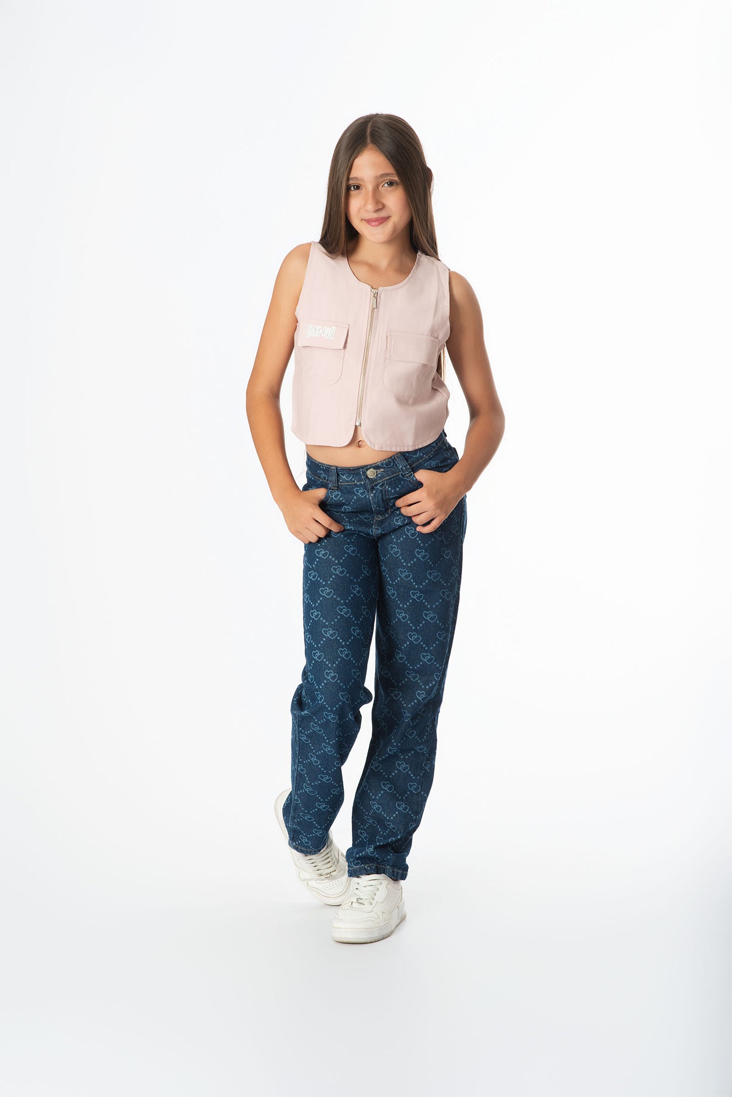 Set Jeans Corazones | Chaleco