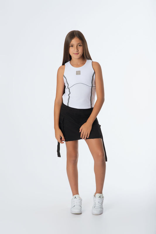 Set Falda Reflectiva Teens | Body y Falda Drill Cargo