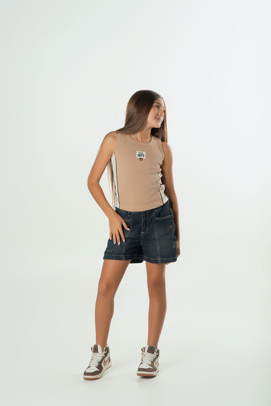 Conjunto Short Denim Dirty y Top Lycra | Estilo Urbano