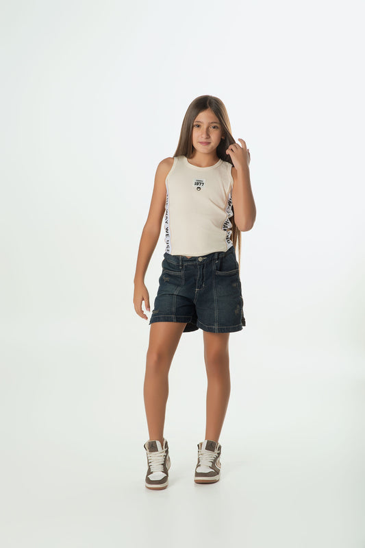 Conjunto Short Denim Dirty y Top Lycra | Estilo Urbano