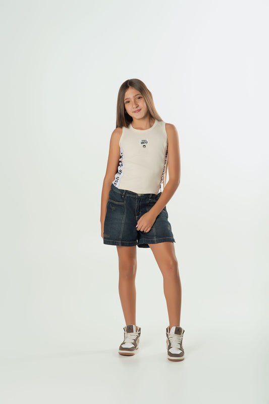 Conjunto Short Denim Dirty y Top Lycra | Estilo Urbano