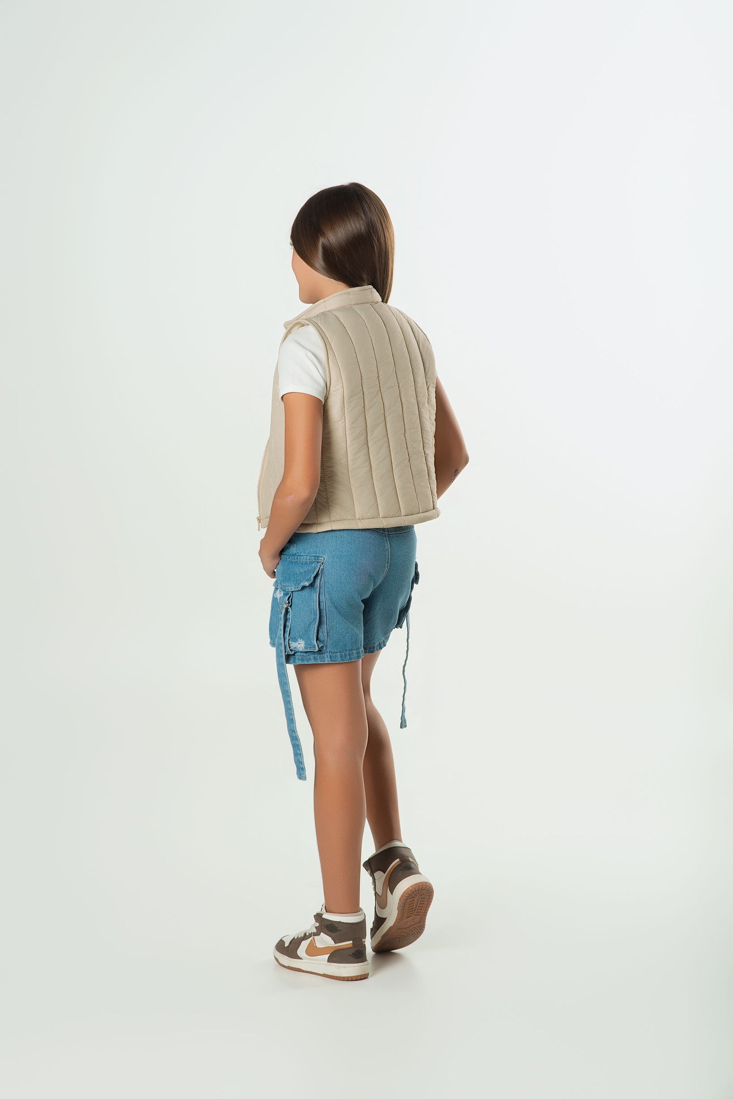 Set 3 Piezas Chaleco Acolchado | Short Denim y Blusa