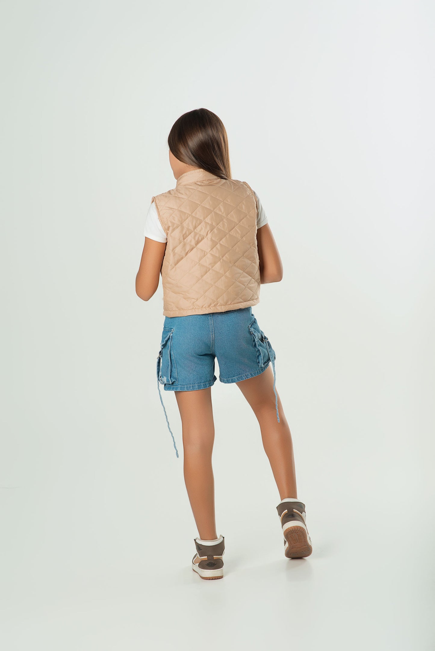 Set 3 Piezas Chaleco Acolchado | Short Denim y Blusa