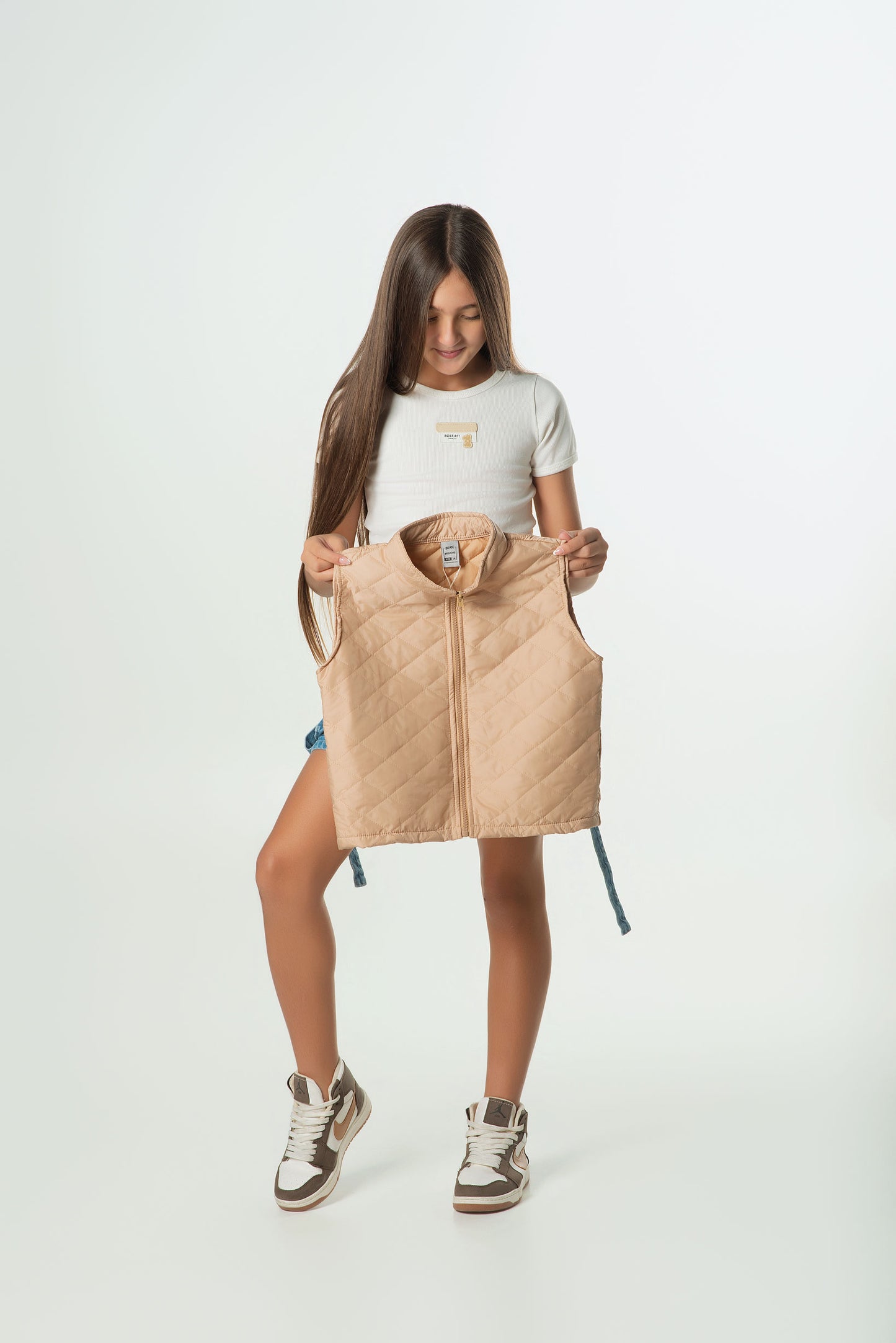 Set 3 Piezas Chaleco Acolchado | Short Denim y Blusa