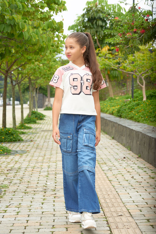 Conjunto Jeans Cargo + Camiseta Deportiva