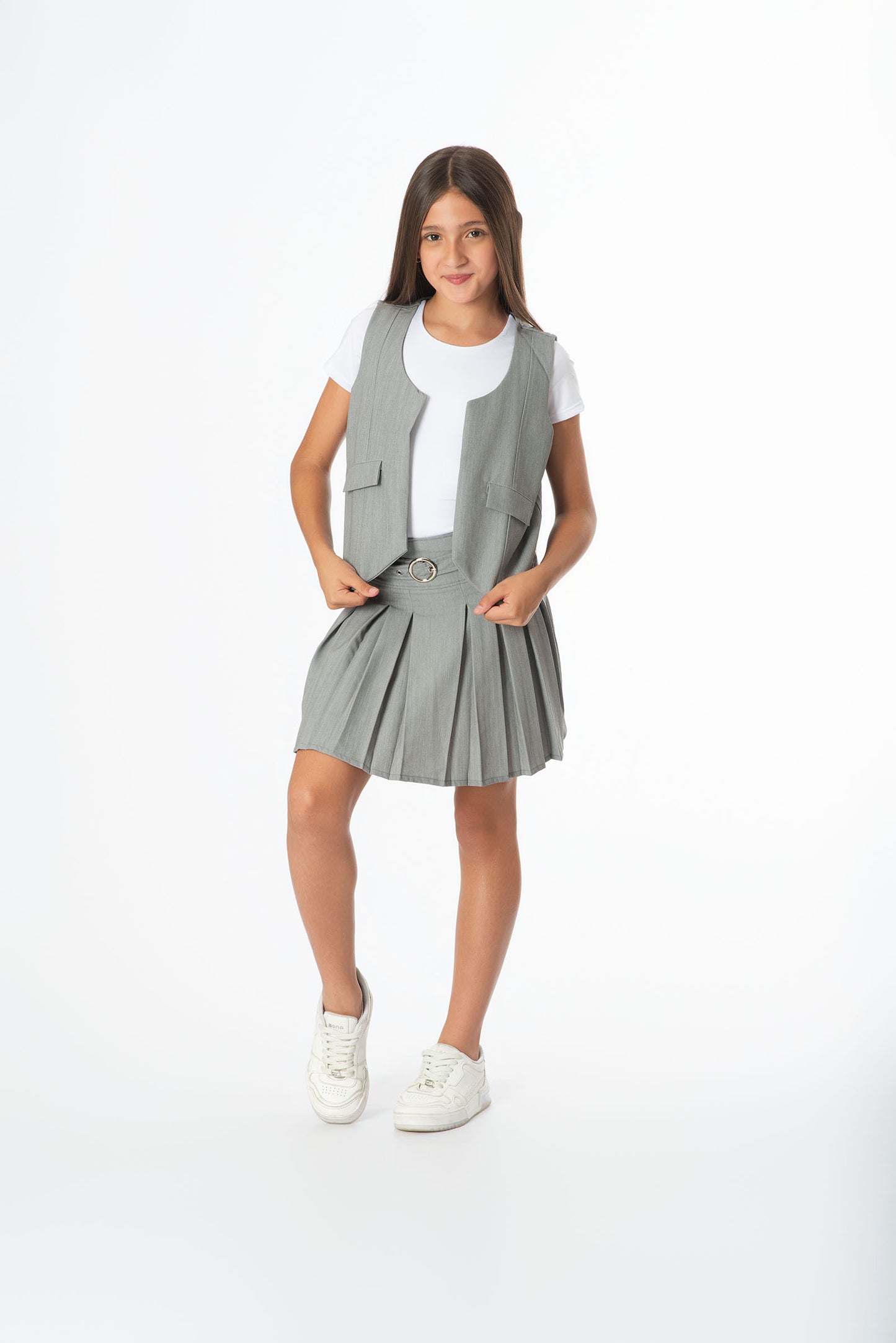 Conjunto Falda de Tablas + Top