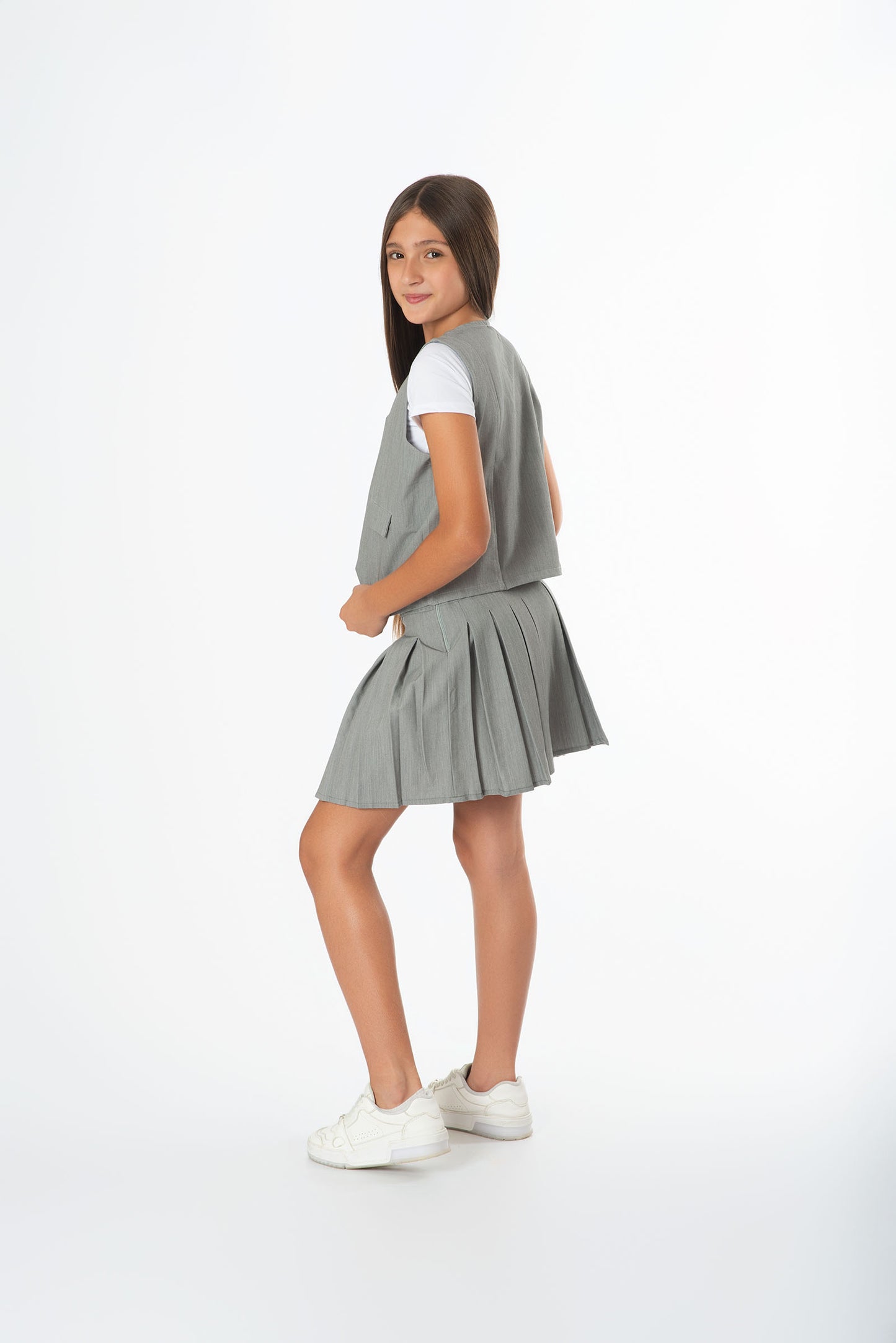 Conjunto Falda de Tablas + Top