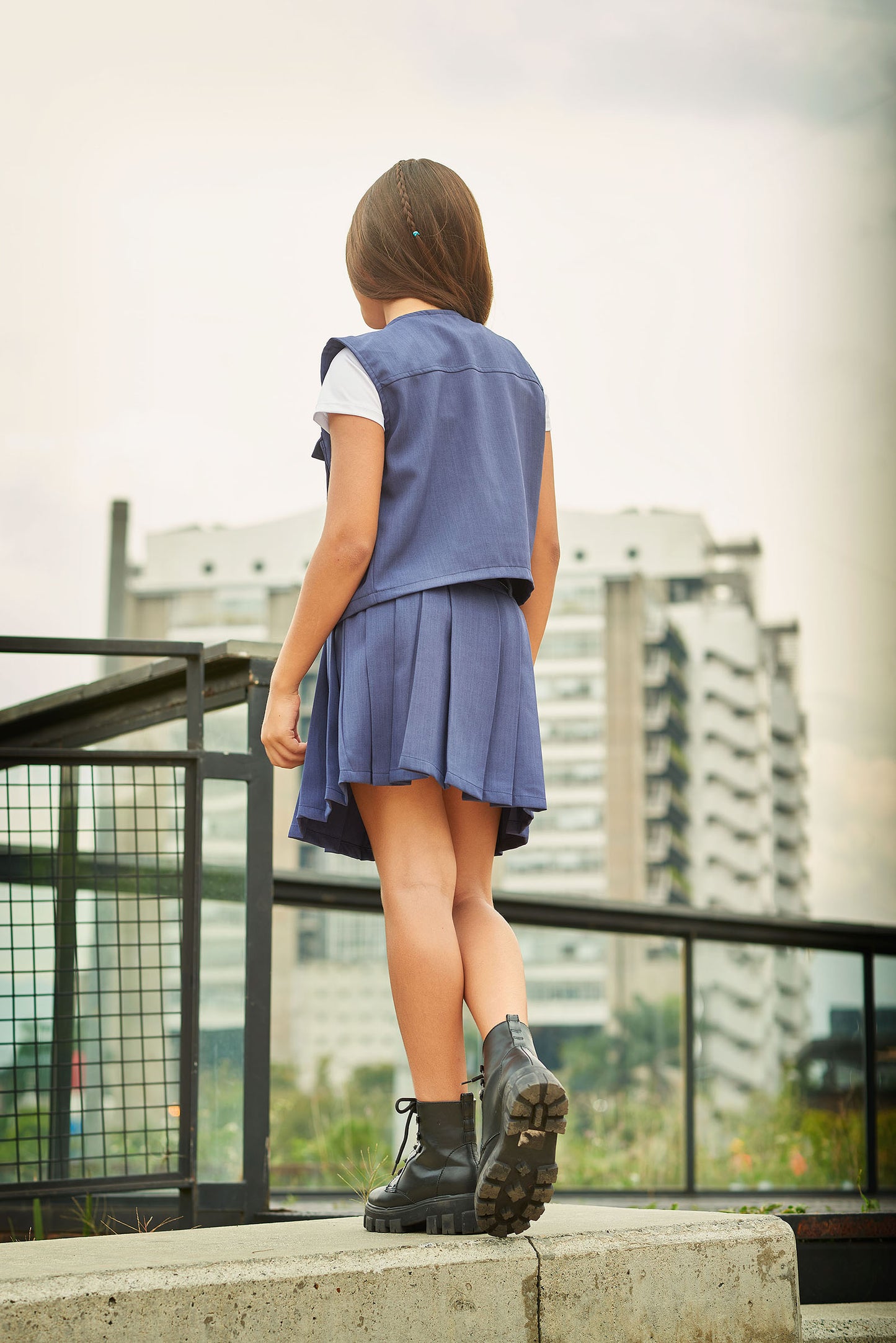 Set Falda Plisada y Chaleco