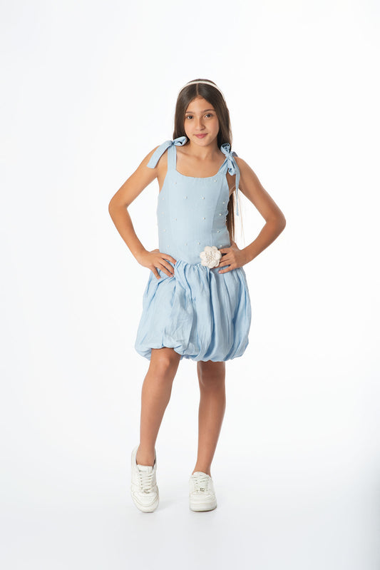 Vestido Globo Perlas