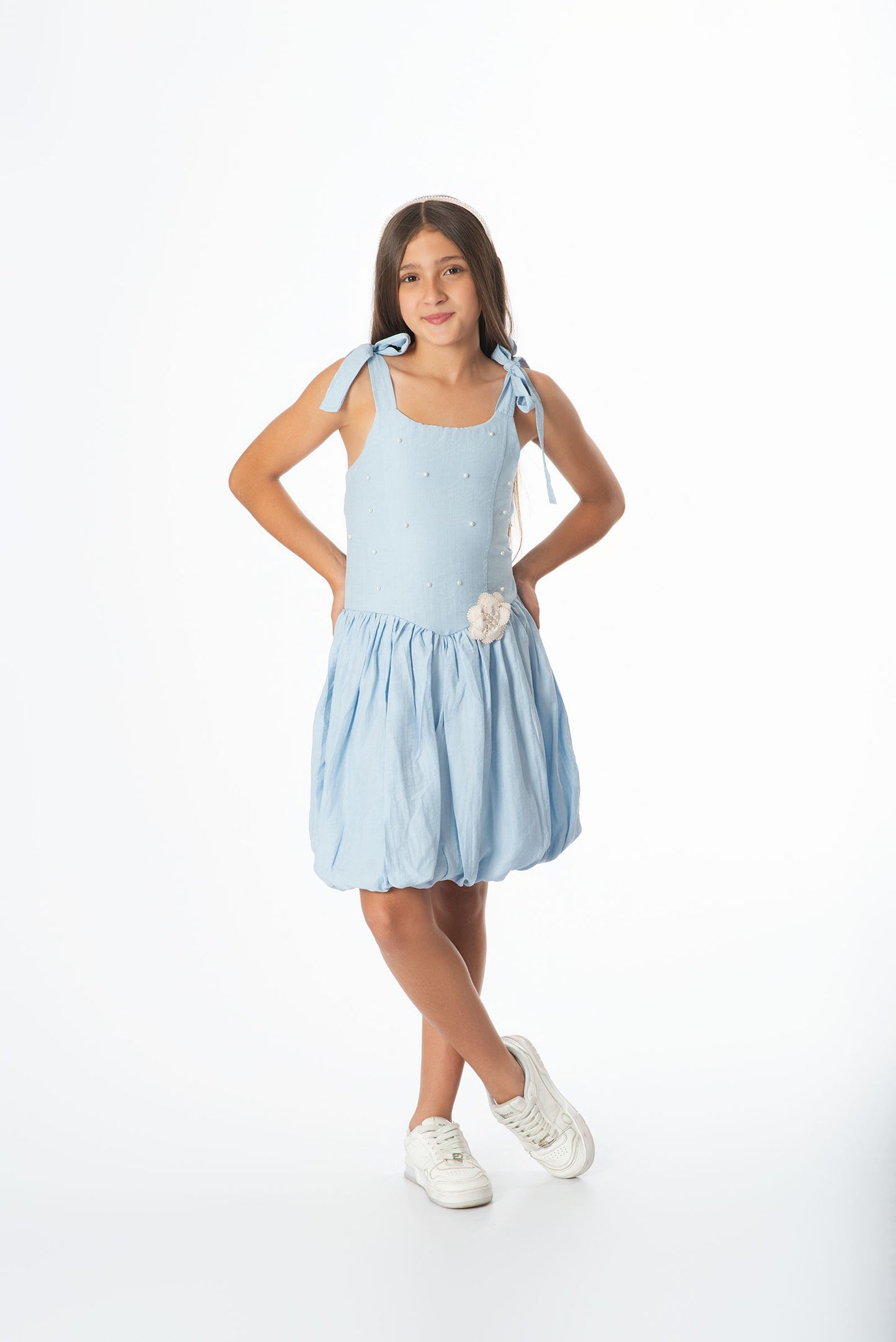 Vestido Globo Perlas