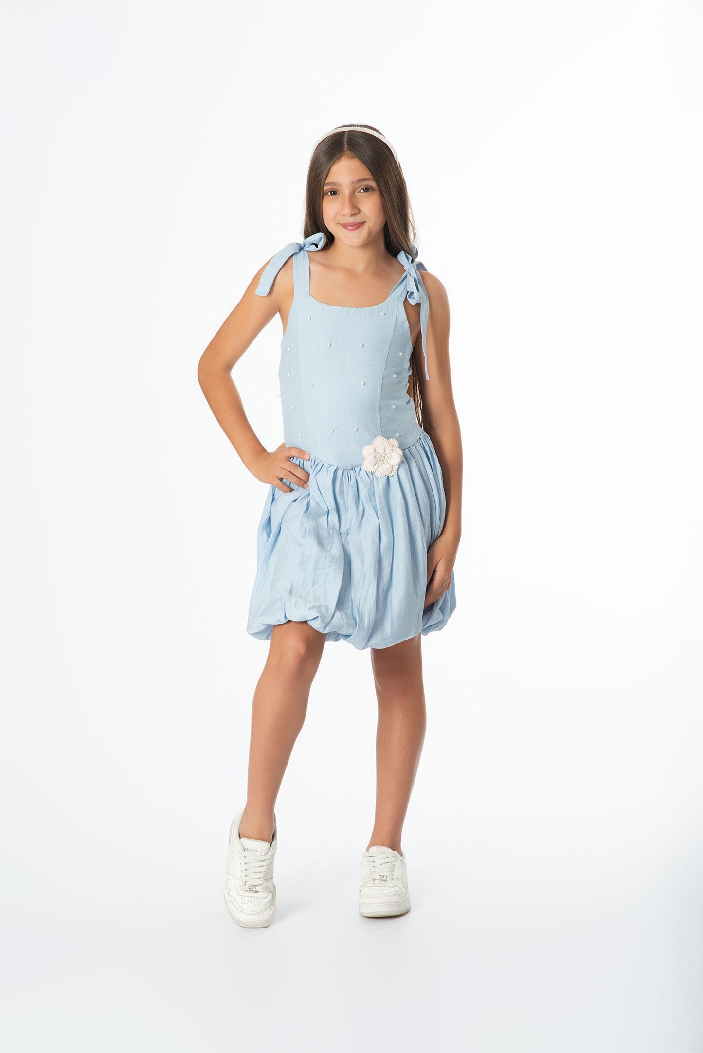 Vestido Globo Perlas