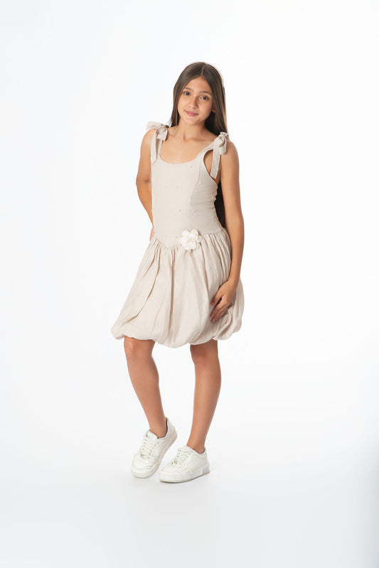 Vestido Globo Perlas