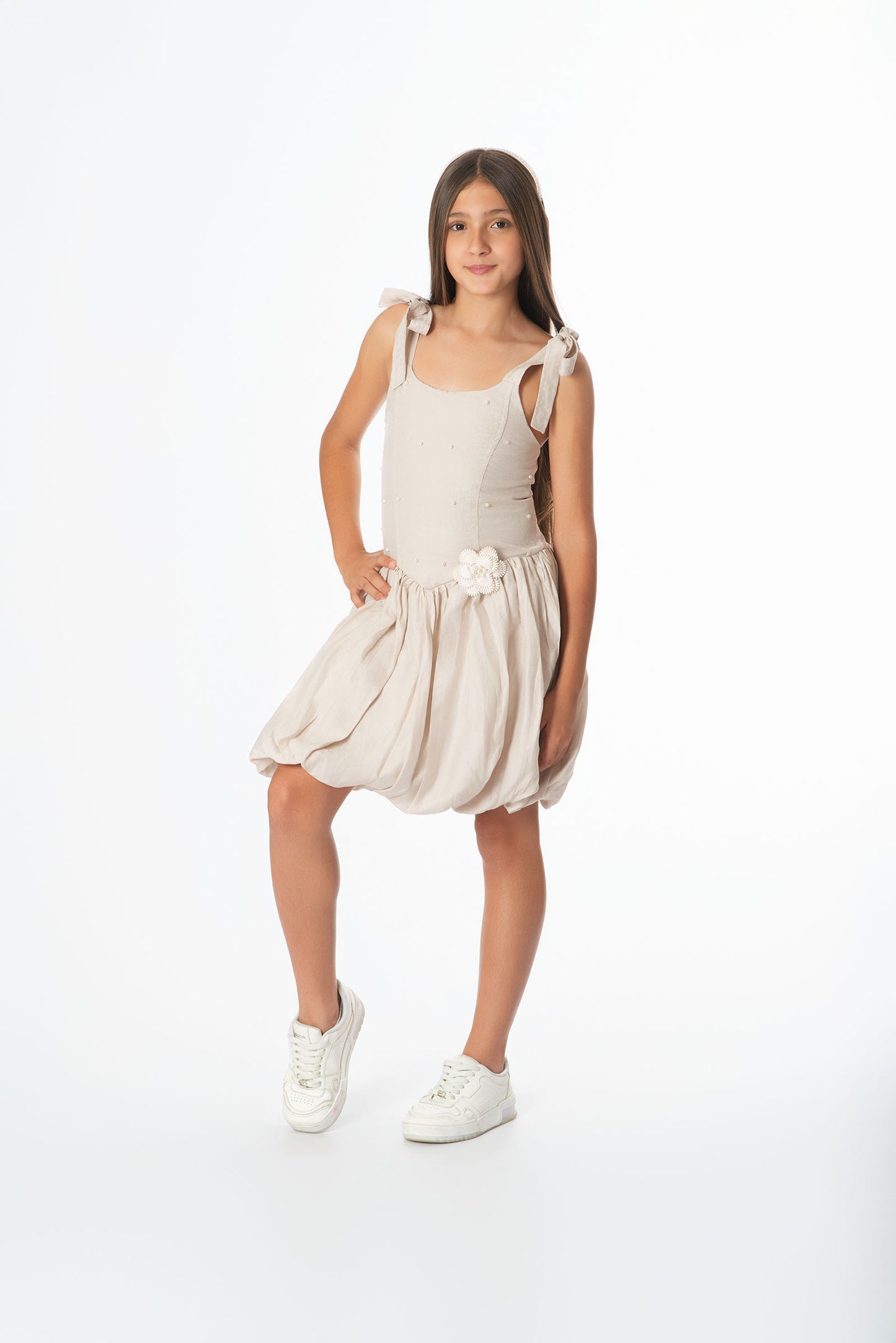 Vestido Globo Perlas