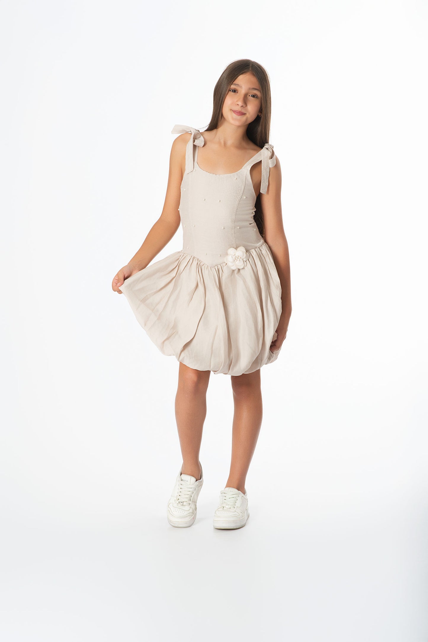 Vestido Globo Perlas