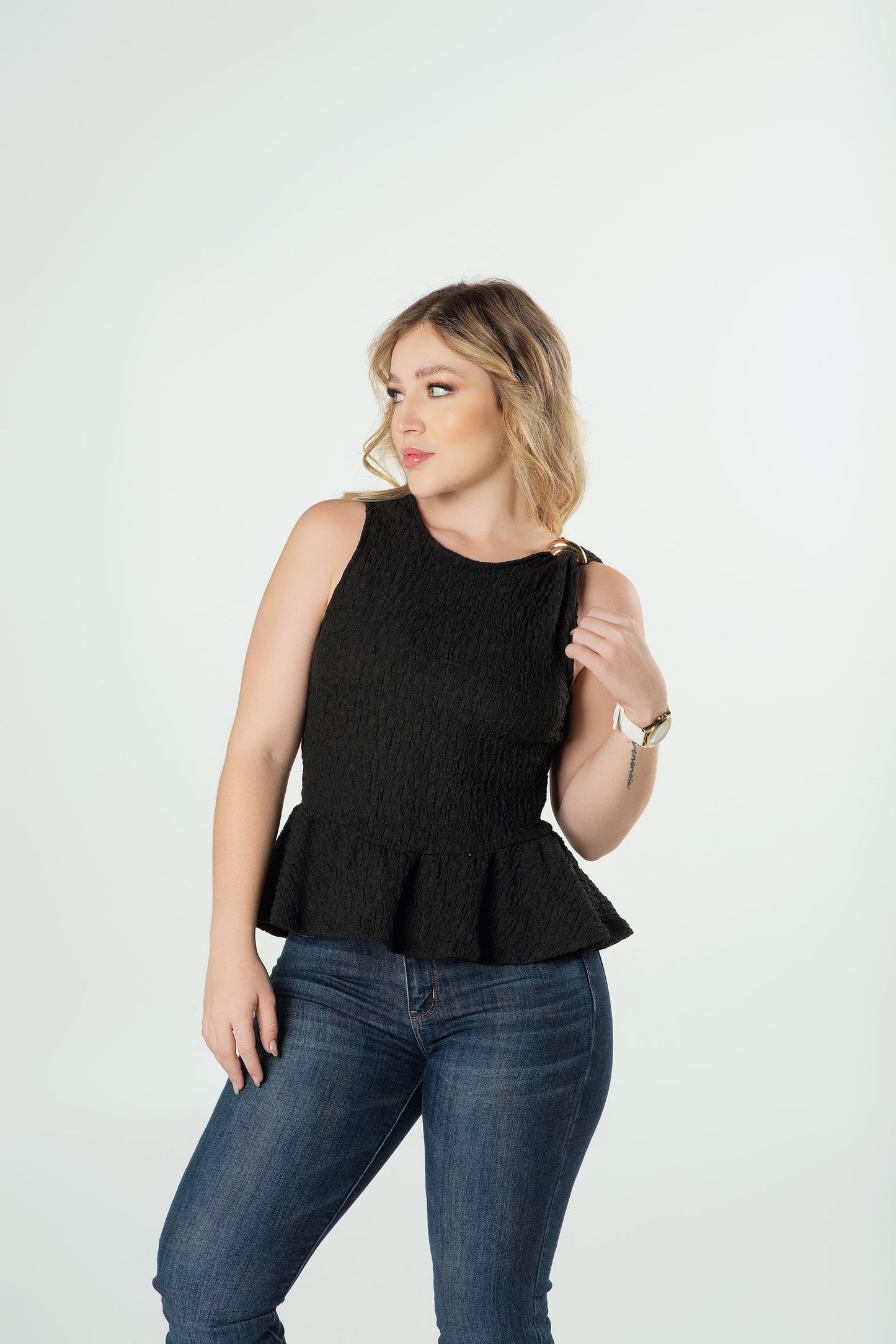 Blusa Bolero Ruedo Dama | Texturizada