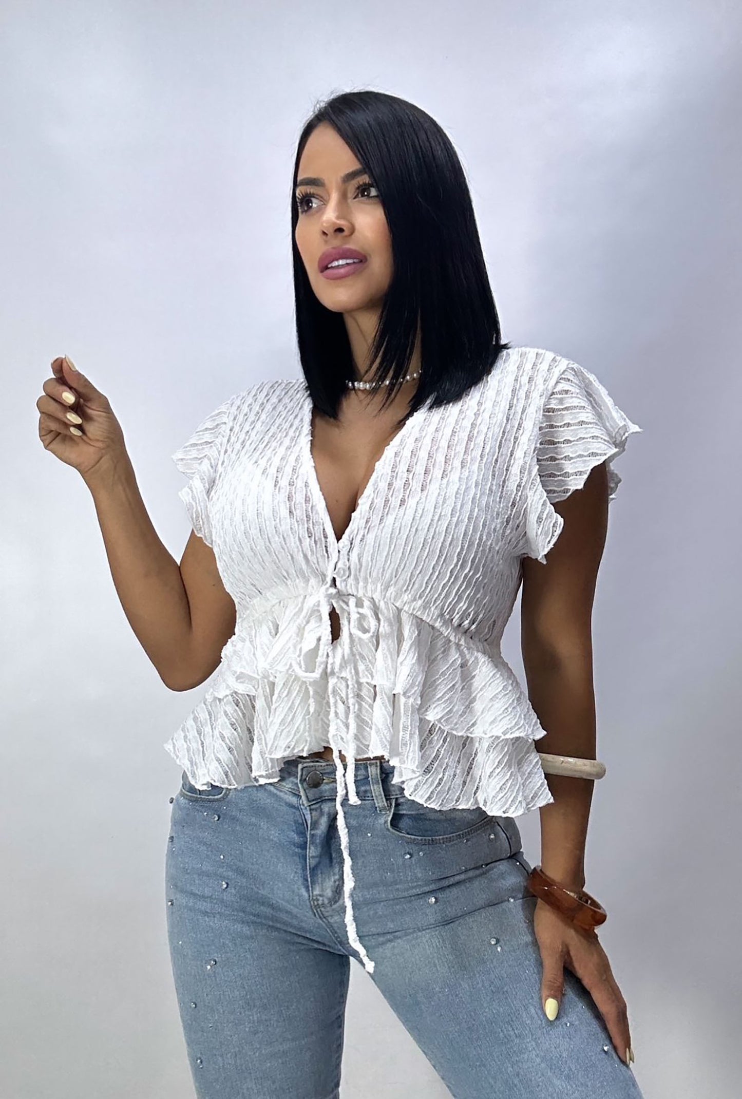 Blusa Bolero Texturizada