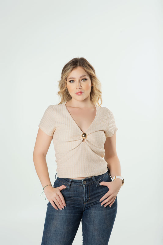 Blusa Herraje Busto Dama | Texturizada Elegante