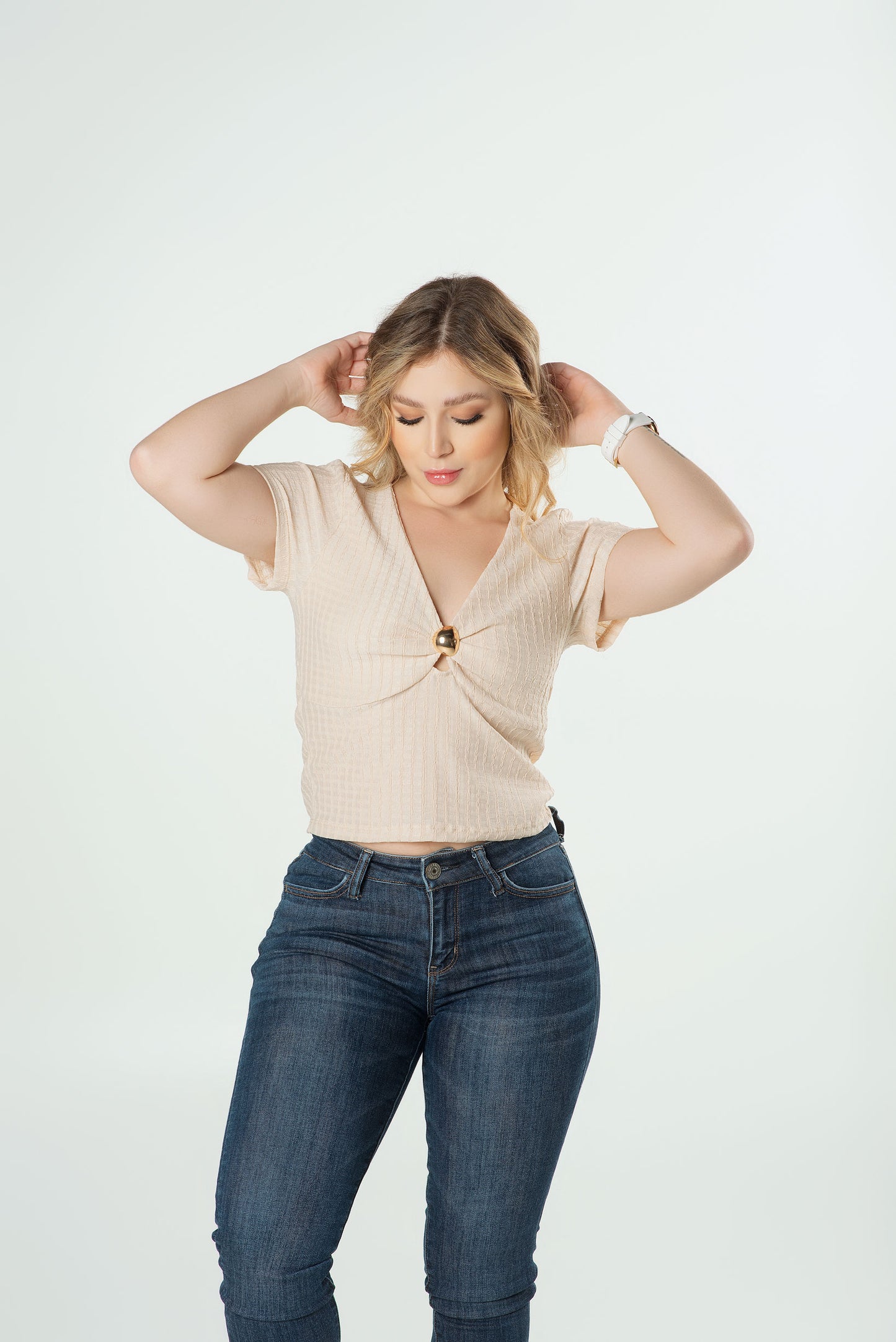 Blusa Herraje Busto Dama | Texturizada Elegante