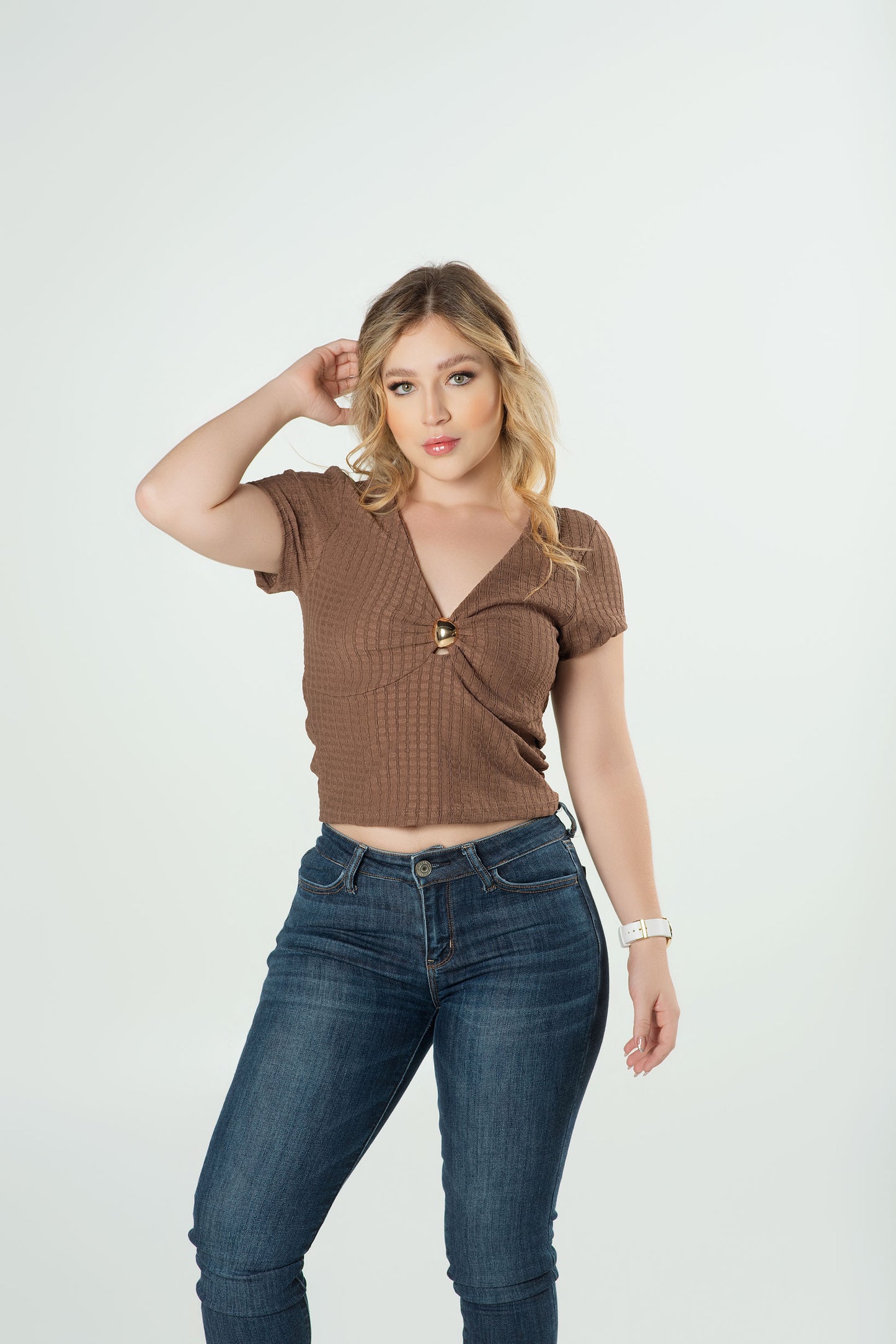 Blusa Herraje Busto Dama | Texturizada Elegante