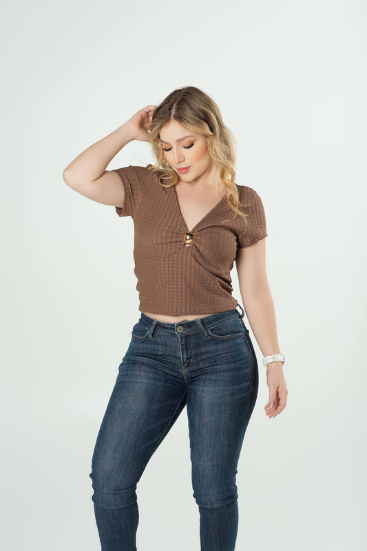 Blusa Herraje Busto Dama | Texturizada Elegante