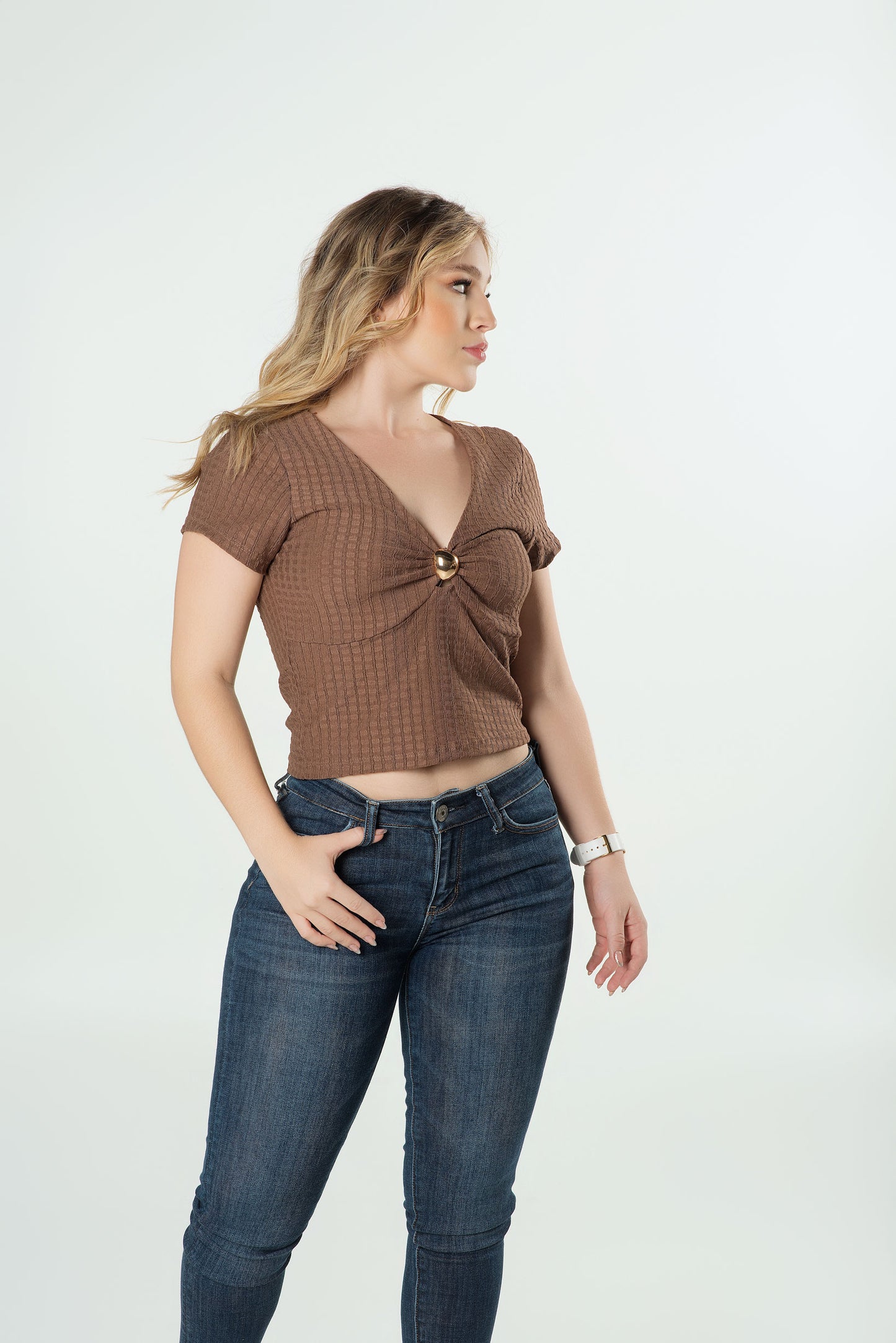 Blusa Herraje Busto Dama | Texturizada Elegante