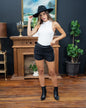 Short de mujer con sesgo embibado y bolsillos